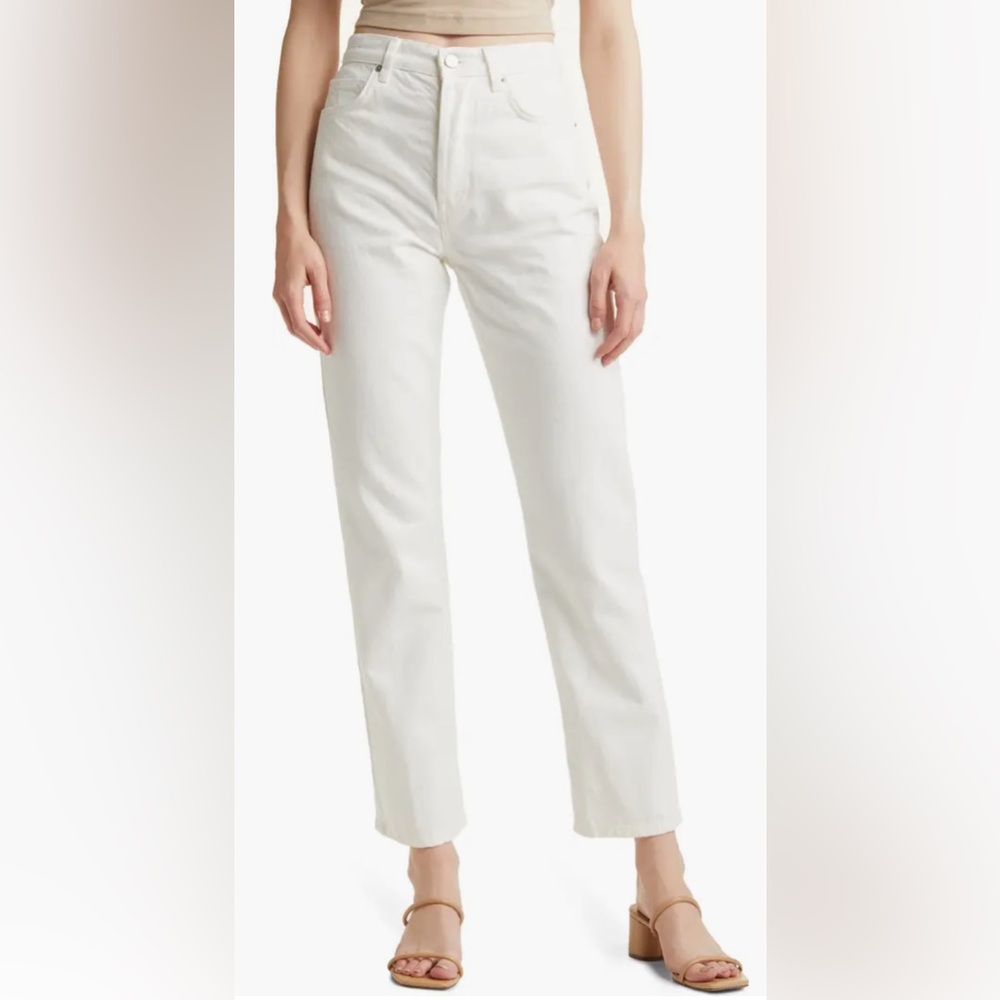 Reformation Cynthia High Rise Straight jeans(white ) Size 26